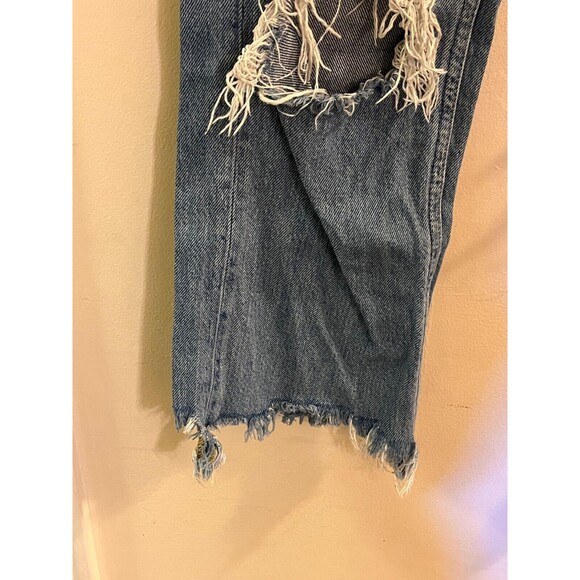 We The Free Cropped Jeans Womens 25 Blue Denim Medium Wash Distressed 5-Pockets - Picture 5 of 8